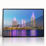 Large abstract wall art featuring a colorful depiction of the Alabama landscape on a black framed acrylic.