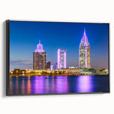 Black and white framed canvas featuring a vintage-style Alabama landscape, ideal for bedroom wall decor.