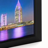 Extra large framed canvas of a textured Alabama scenery in black with colorful art accents, suitable for living room decor.