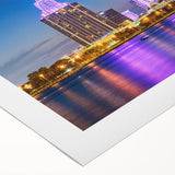 Art deco poster featuring a stylized Alabama landscape in pastel colors on rolled canvas, suitable for dining room decor.