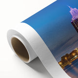 Art Deco style poster of Alabama scenery on rolled canvas, featuring pastel colors, ideal for nursery wall art.