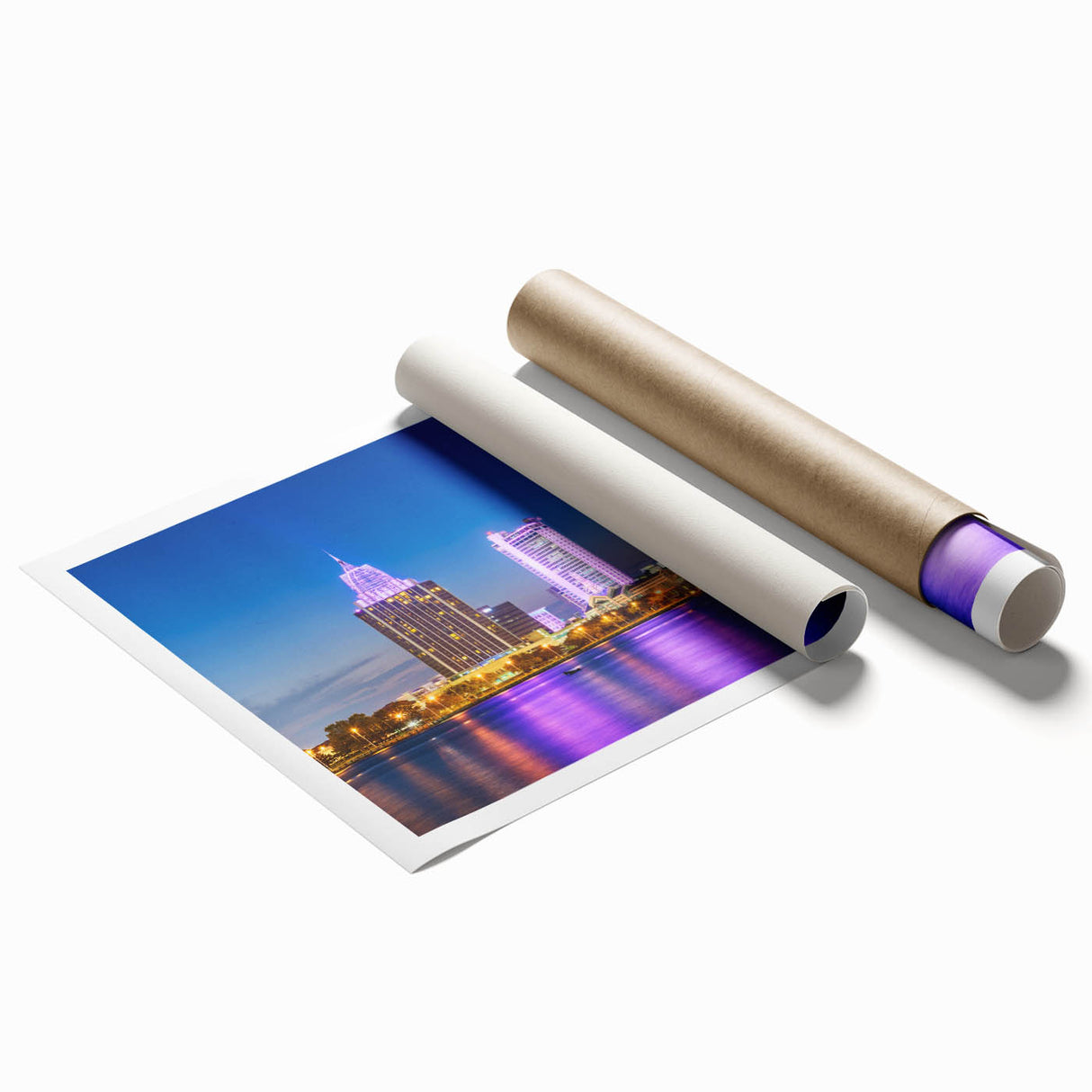 Extra large rolled print of Alabama scenery with vibrant green and floral elements.
