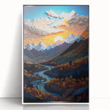 Acrylic print of Denali, Alaska, in muted earth tones, ideal for modern art wall decor.