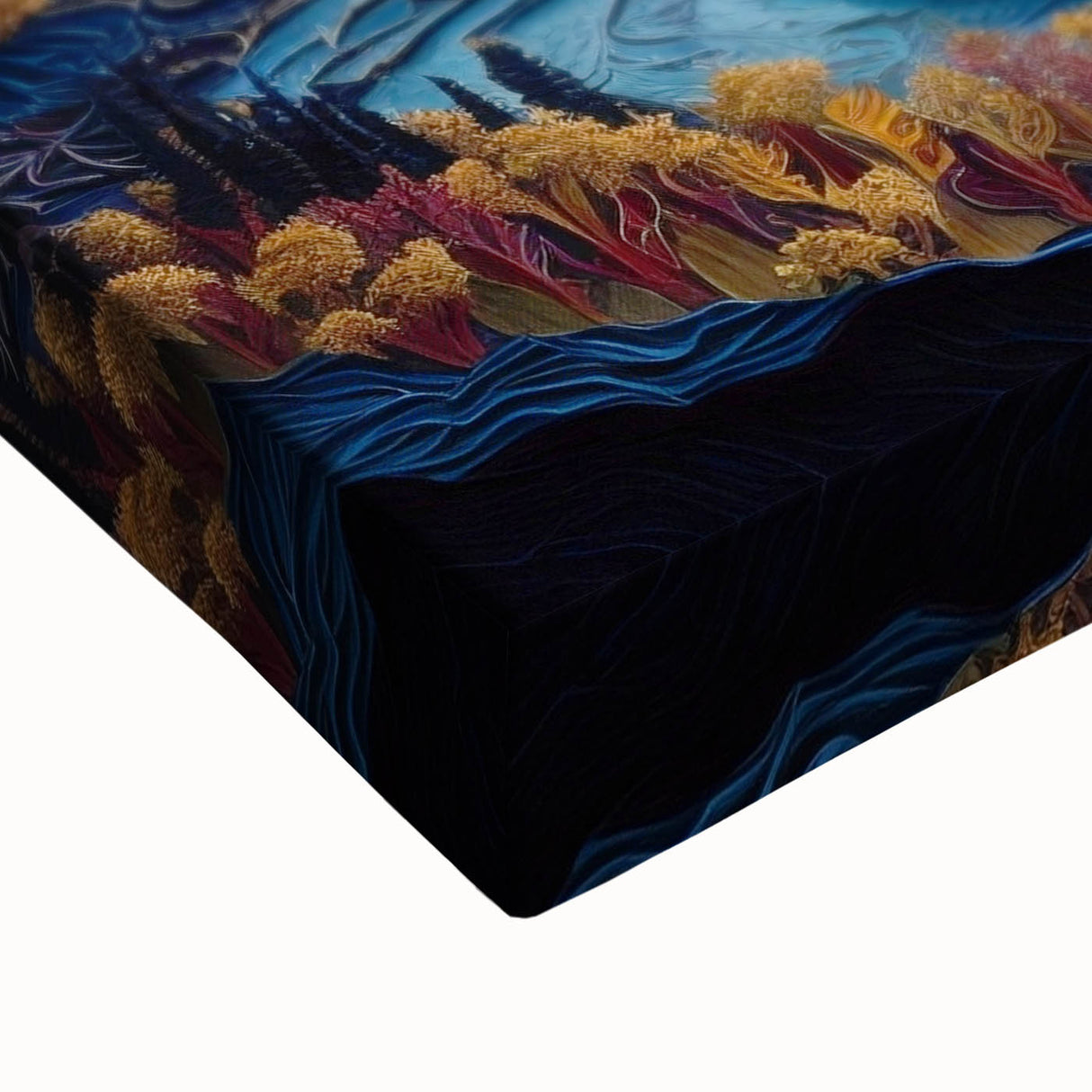 Black and white stretched canvas featuring a detailed landscape of Denali, Alaska, ideal for bedroom wall art.