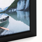 Extra large black wall art featuring a textured Alaskan landscape on framed canvas, ideal for living room decor.