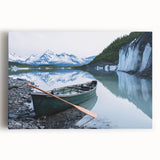 Black and white stretched canvas of Alaska scenery, ideal for kitchen wall art.