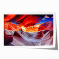 Antelope Canyon photo in Arizona, showcasing warm orange and red sandstone formations on rolled print.