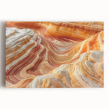 Black and white photograph of Arizona's Coyote Buttes on stretched canvas, ideal for kitchen wall art.