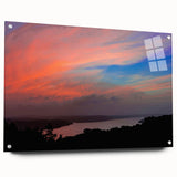 Acrylic print of an abstract Arkansas landscape in muted earth tones, suitable for dining room decor.