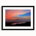 Colorful abstract art print of a textured Arkansas landscape on a large framed canvas, suitable for living room decor.
