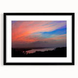 Colorful abstract art print of a textured Arkansas landscape on a large framed canvas, suitable for living room decor.