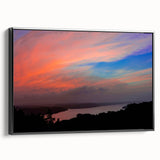 Black and white framed canvas of Arkansas landscape, ideal for bedroom wall art.