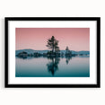 Extra large abstract art print of Lake Tahoe with vibrant, textured colors on a black framed canvas.