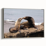 Framed canvas featuring a vintage poster-style landscape art painting of San Diego.