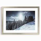 Textured art depicting abstract Colorado Vail scenery in muted earth tones, framed in silver, ideal for bedroom art.