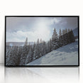 Large abstract wall art depicting the Colorado Vail scenery in muted earth tones on a framed acrylic panel.