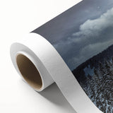 Art deco poster of Vail, Colorado scenery on rolled canvas, featuring muted earth tones, ideal for nursery wall art.