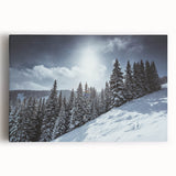 Black and white photograph of Vail, Colorado on stretched canvas, ideal for kitchen wall art.