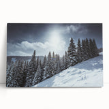 Black and white photo of Vail, Colorado on stretched canvas, ideal for kitchen wall art or bedroom ambiance.
