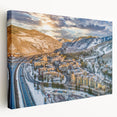 Large canvas print of Aspen, Colorado landscape in autumn hues, suitable for kitchen wall art.