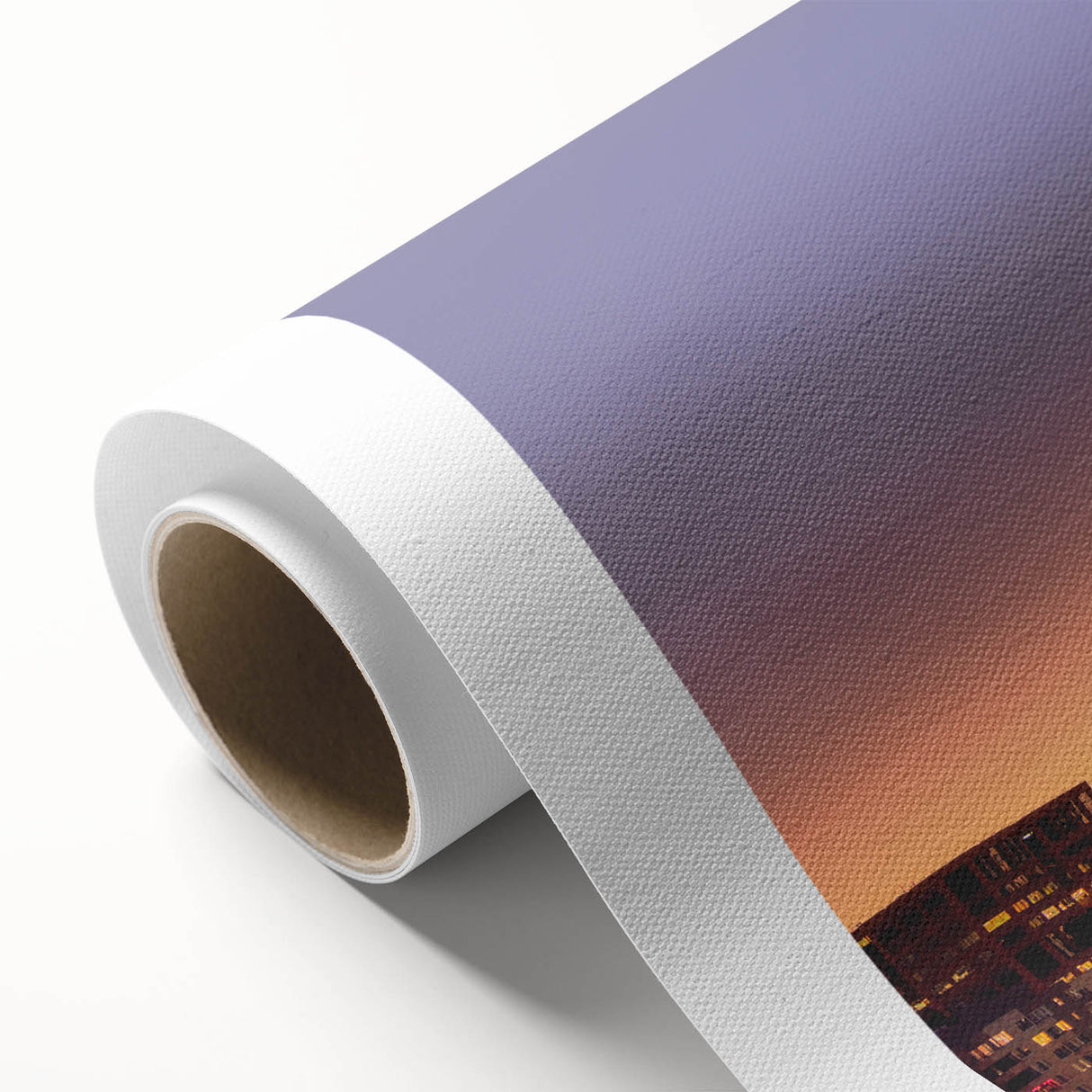 Art Deco poster of Denver skyline in pastel shades on rolled canvas, ideal for nursery wall art.