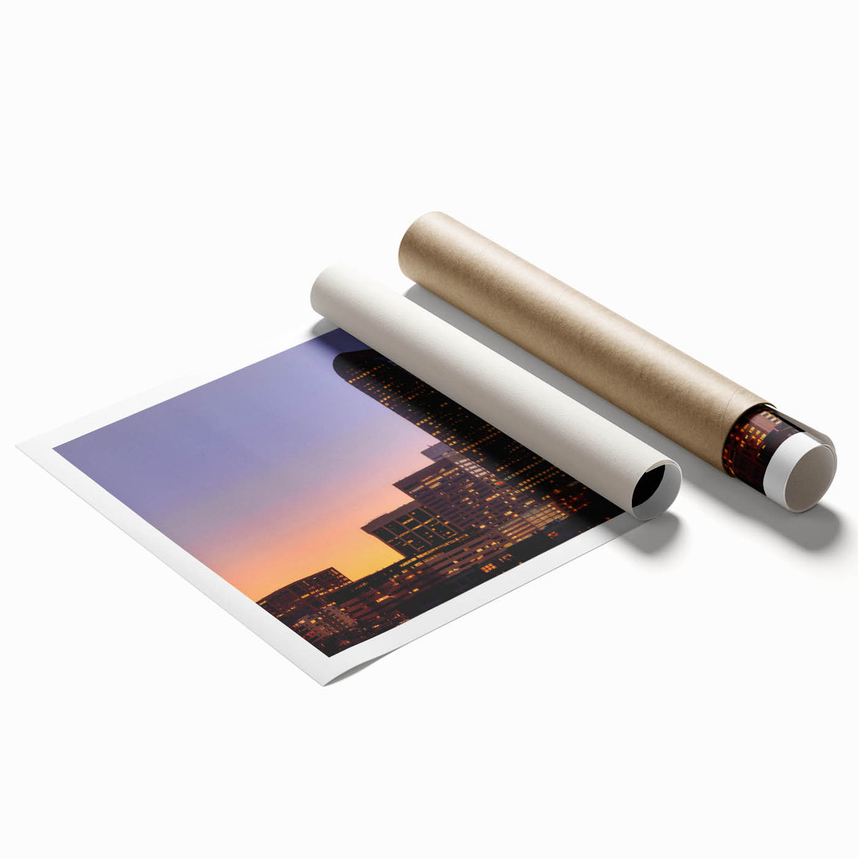 Extra large wall art depicting Denver, Colorado scenery in soft pastel shades on a rolled canvas.