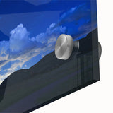 Large abstract wall art depicting Colorado Springs in muted earth tones on acrylic glass, suited for dining room ambiance.