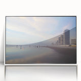 Art deco poster of Daytona scenery in pastel shades on framed acrylic, suitable for nursery wall decor.