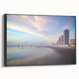 Black and white landscape art painting of Daytona on framed canvas, ideal for bedroom wall decor.