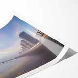 Extra large wall art featuring line art flowers in soft pastel shades on a rolled print, perfect for large living room decor.