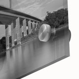 Large abstract art print of Delaware scenery in muted earth tones on acrylic glass, ideal for dining room decor.