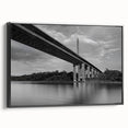 Black and white framed canvas of a Delaware landscape, ideal for bedroom wall art.