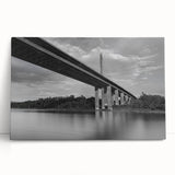 Black and white photograph of Delaware scenery on stretched canvas, suited for kitchen wall art or bedroom decor.