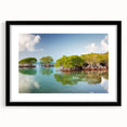 Extra large framed abstract print depicting the vibrant, colorful Florida Keys scenery on textured art paper.