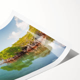 Extra large wall art featuring line art flowers in soft pastel shades on rolled canvas.