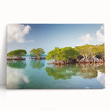 Black and white stretched canvas of the Florida Keys, ideal for kitchen wall art or bedroom ambiance.