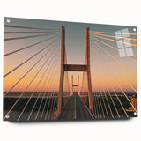 Acrylic print of a Savannah, Georgia landscape in muted earth tones, suitable for dining room decor.