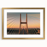 Extra large abstract art print of Savannah scenery in muted earth tones on a textured canvas, framed in gold.