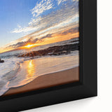 Black wall art featuring a textured, colorful Hawaiian landscape on a large framed canvas, ideal for living room decor.