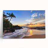 Black and white stretched canvas of Maui scenery, ideal for kitchen wall art or bedroom ambiance.