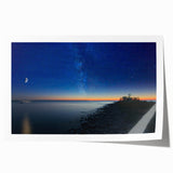 Rolled print of Lake Michigan with pastel shades, ideal for art wall in dining room or classy bathroom.