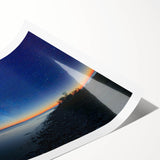 Extra large wall art featuring a line art design of flowers over Lake Michigan.