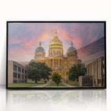 Large abstract wall art depicting Iowa scenery in black and white tones on a framed acrylic.