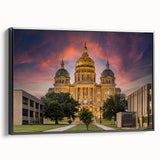 Black and white landscape art painting of Iowa scenery on framed canvas, suitable for bedroom wall decor.