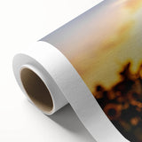 Art Deco poster of Kansas scenery on rolled canvas, with muted earth tones, ideal for nursery wall art.