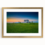 Extra large abstract art print featuring textured scenery of Kentucky, in gold frame with mat, ideal for living room decor.