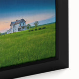 Extra large framed canvas featuring a textured depiction of a Kentucky landscape in black with colorful accents.