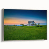 Landscape art painting of Kentucky scenery on framed canvas, featuring colorful art with silver frame.
