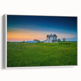 Vintage poster art of Kentucky scenery on extra large framed canvas, featuring colorful art with black accents.