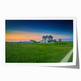 Scenic Kentucky landscape print on rolled canvas featuring soft green and blue tones.